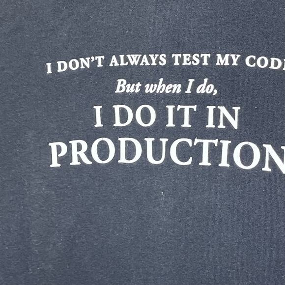 Think Geek I Do It In Production Women Fitted Top Large - Picture 4 of 4